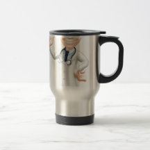 El agitar del doctor del dibujo animado taza
