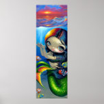 El alcanzar para la sirena observada grande de la  poster