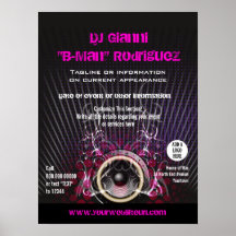 El altavoz de DJ irradia el poster promocional