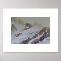 El amanecer emerge de las nieblas en Mt. Shuksan Posters