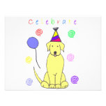 El amarillo del labrador retriever celebra anuncio