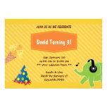 El amarillo raya la invitación de la fiesta de cum