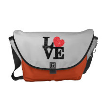 El amor ajustó la impresión floral bolsas messenger