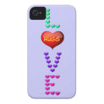 El amor azul abraza la caja de los corazones iPhon Case-Mate iPhone 4 Carcasa