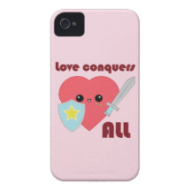 El amor conquista todo el caso del iPhone del cora iPhone 4 Protectores