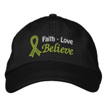 El amor de la fe del linfoma cree gorra de beisbol bordada