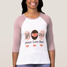 El amor de la paz corre la media camiseta del ragl