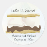 El amor de Smores es dulce Etiqueta Redonda