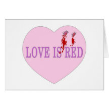 El amor es corazón rojo felicitacion 