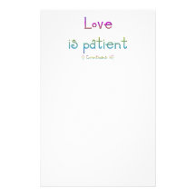 El amor es paciente (Corinthians 1: 13) Papelería