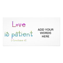 El amor es paciente (Corinthians 1: 13) Tarjetas Con Fotos Personalizadas