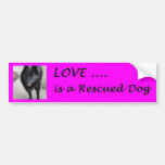 El amor es un perro rescatado etiqueta de parachoque