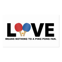 El amor no significa nada a una fan del ping-pong tarjeta de visita