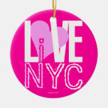 El amor NYC vive en naranja del rosa del ornamento Ornamento Para Reyes Magos