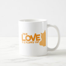El AMOR VERDADERO es un gato mullido Tazas