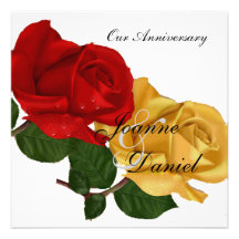 El aniversario invita al rosa amarillo rojo blanco anuncio