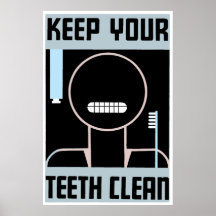 El anuncio minimalista retro mantiene sus dientes  posters
