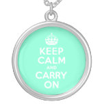El Aquamarine guarda calma y continúa Collar Personalizado