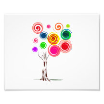 El árbol coloreado remolina el eco espiral graphic impresiones fotográficas