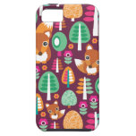 El árbol colorido retro lindo del zorro embroma el iPhone 5 Case-Mate cárcasa