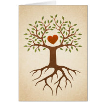 El árbol con la reunión del corazón y de familia d felicitaciones