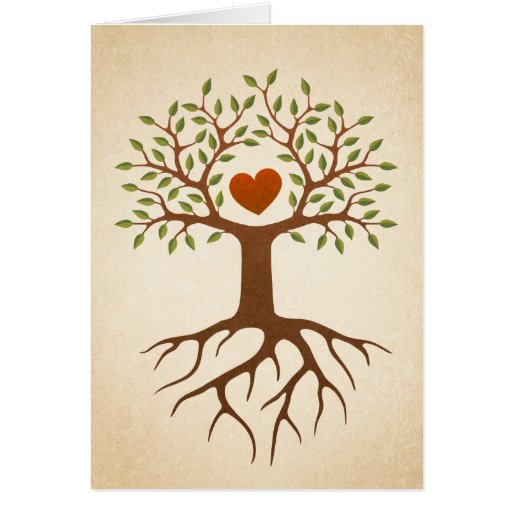 El árbol con la reunión del corazón y de familia d felicitaciones