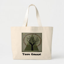 El árbol de la ecología, piensa verde bolsas lienzo