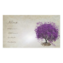 El árbol de la hoja del corazón del ciruelo arraig tarjetas de visita