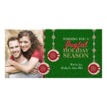 El árbol de navidad adorna tarjetas de la foto del tarjeta con foto personalizada