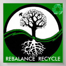 el árbol de yang del yin recicla el poster a parti