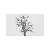 El árbol solitario impresión en lona estirada