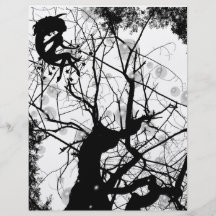 EL ÁRBOL WEBBY DE HADAS BURBUJEA B&W TARJETAS INFORMATIVAS
