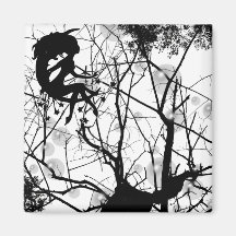EL ÁRBOL WEBBY DE HADAS BURBUJEA B&W IMÁN DE NEVERA