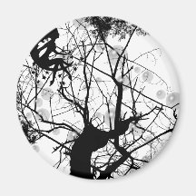 EL ÁRBOL WEBBY DE HADAS BURBUJEA B&W IMANES PARA FRIGORÍFICOS