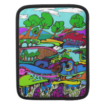 El arte es árboles de la vida y paisaje salvaje mangas de iPad