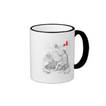 El artista pinta muerte taza de café