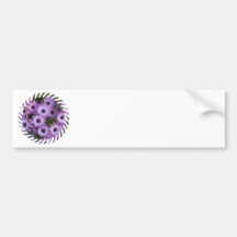 El aster florece a la pegatina para el parachoques etiqueta de parachoque