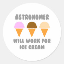 El astrónomo… trabajará para el helado pegatinas  