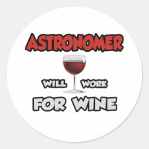 El astrónomo… trabajará para el vino pegatinas  