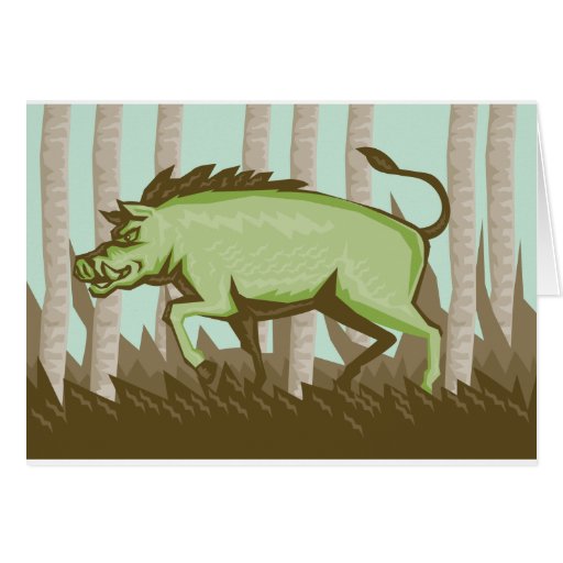 El atacar salvaje del verraco del cerdo del Razorb Tarjetas