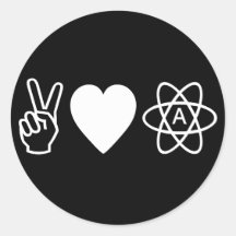 El ateísmo del amor de la paz pegatina redonda