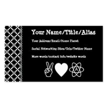 El ateísmo del amor de la paz tarjeta personal