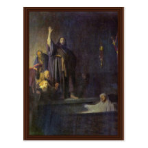 El aumento de Lazarus. Por Rembrandt Van Rijn Postales