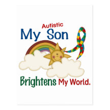 El autismo ACLARA a MI hijo del MUNDO 1 Tarjeta Postal