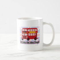 El autobús británico tazas