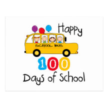 El autobús escolar celebra 100 días postales