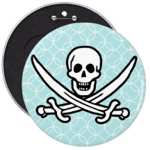 El azul cielo circunda a Rogelio alegre; Pirata Pins