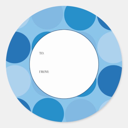 El azul circunda la etiqueta del regalo