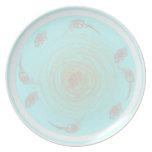 El azul con crema remolina placa platos