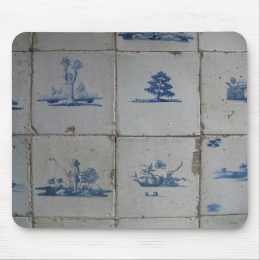 El azul de Delft teja Mousepad Tapetes De Ratón